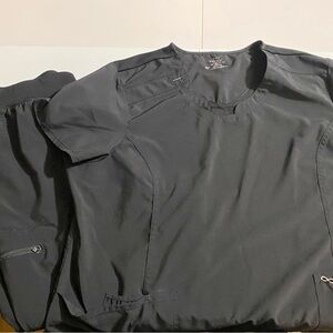 INFINITY Black Scrub Top and Pants Set 4X #2028